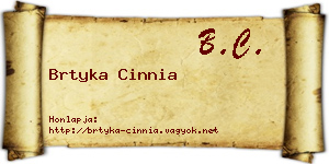 Brtyka Cinnia névjegykártya